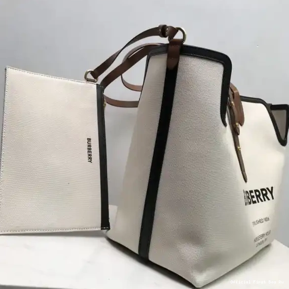 Official First Bag Ru Medium Bag The Canvas Soft BURBERRY Belt Cotton 0607